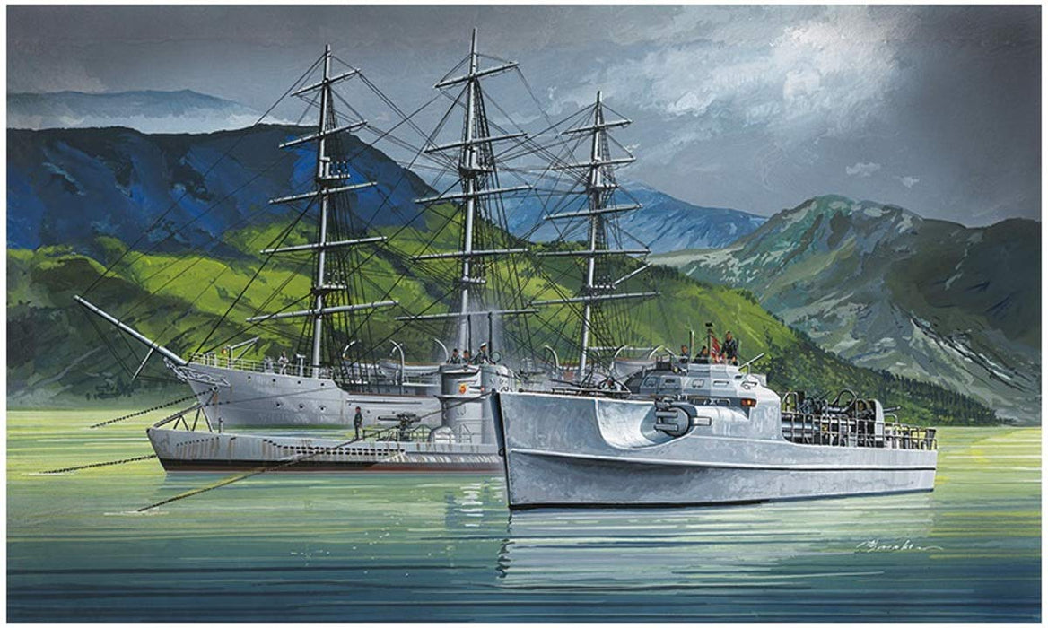 AOSHIMA Ironclad 56578 Christian Radich & S-Boat & U-Boat 1/350 Scale Kit- Japan Figure Store - #1 Bring To You The Best Japanese Goods