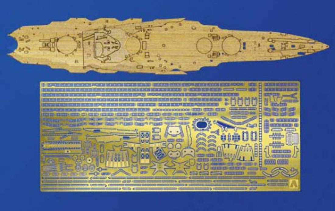 AOSHIMA Waterline 1/700 Detail Up Parts For Ijn Yamashiro 1944 Deck Sheet & Photo Etched Parts- Japan Figure Store - #1 Bring To You The Best Japanese Goods