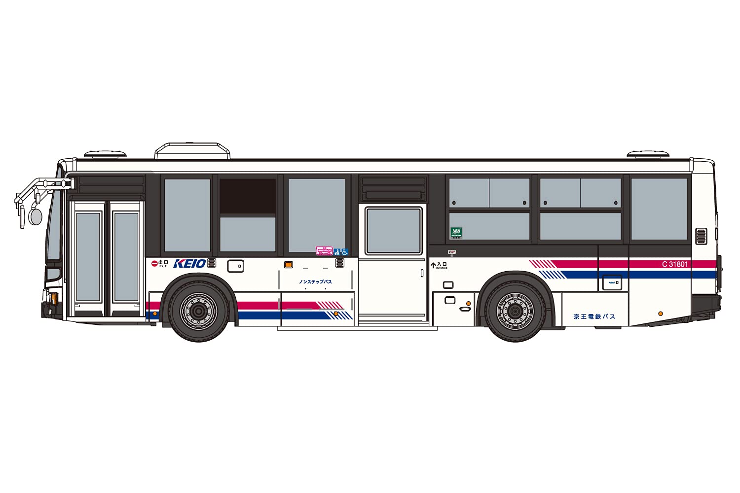 AOSHIMA Working Vehicle No.10 1/80 The Mitsubishi Fuso Aero Star Mp38 Keio Dentetsu Bus Plastic Model- Japan Figure Store - #1 Bring To You The Best Japanese Goods