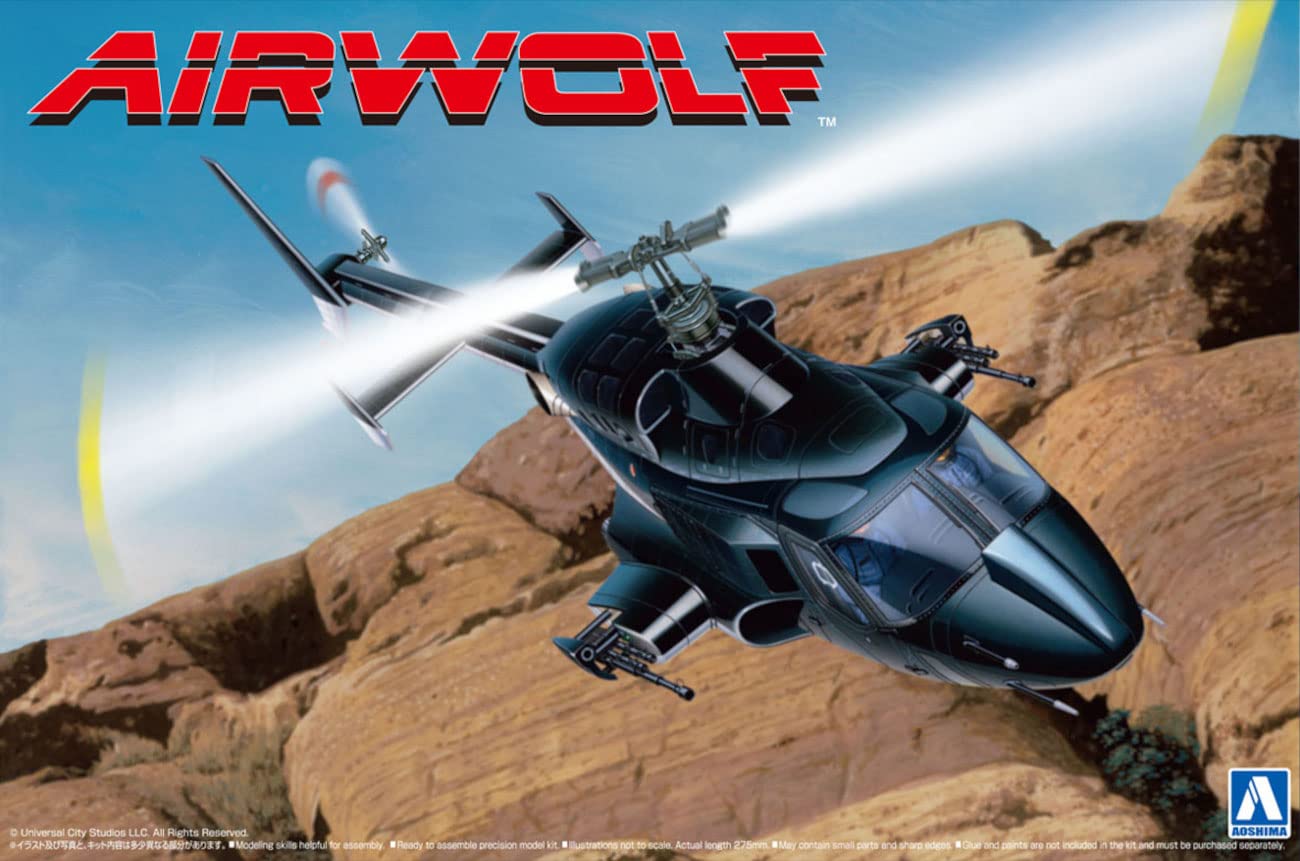 Aoshima Bunka Kyozai Movie Mecha Series Aw-01 Airwolf With Clear Body 1/24 Scale Plastic Model- Japan Figure Store - #1 Bring To You The Best Japanese Goods