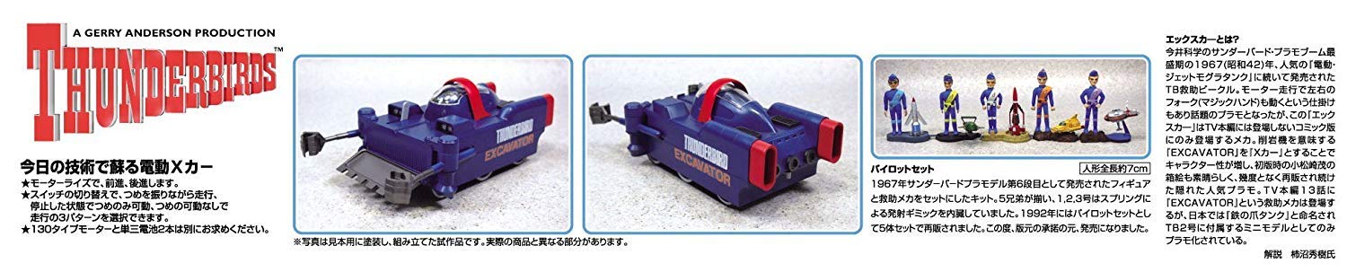 AOSHIMA 08713 Gerry Anderson Thunderbirds Excavator & Pilot Set Non-Scale Kit- Japan Figure Store - #1 Bring To You The Best Japanese Goods