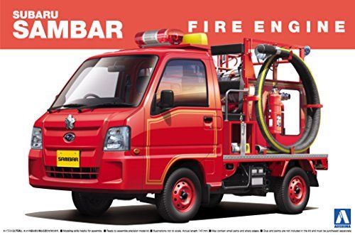 Aoshima Subaru Sambar Fire Engine 4wd Type Truck Plastic Model Kit