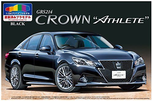 Aoshima Toyota Grs214 Crown Athlete G '12 Black Plastic Model Kit