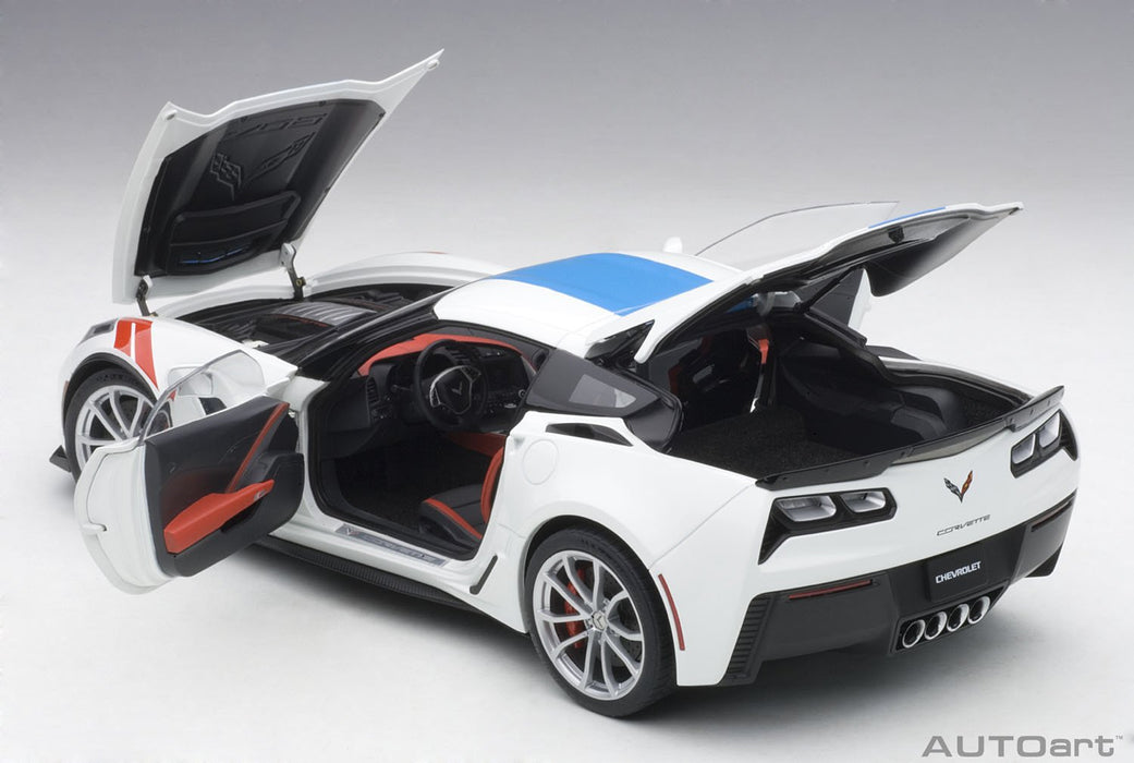 Autoart 1/18 Corvette C7 Gransport White/Blue Red Hashmark- Japan Figure Store - #1 Bring To You The Best Japanese Goods