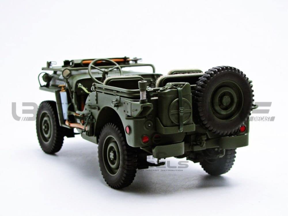 Autoart 1/18 Jeep Willys Army Green w/Trailer & Access.- Japan Figure Store - #1 Bring To You The Best Japanese Goods