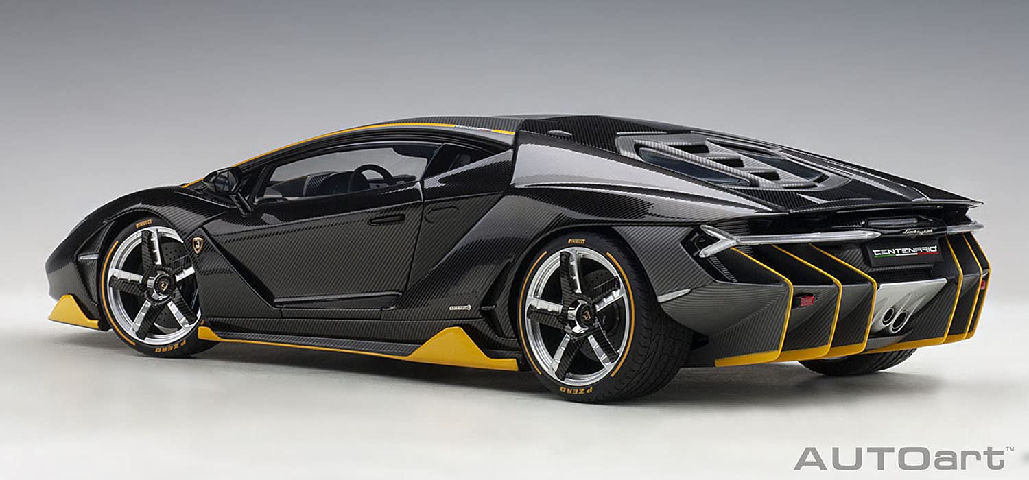 Autoart 1/18 Lamborghini Centenario Carbon Black/Yellow- Japan Figure Store - #1 Bring To You The Best Japanese Goods