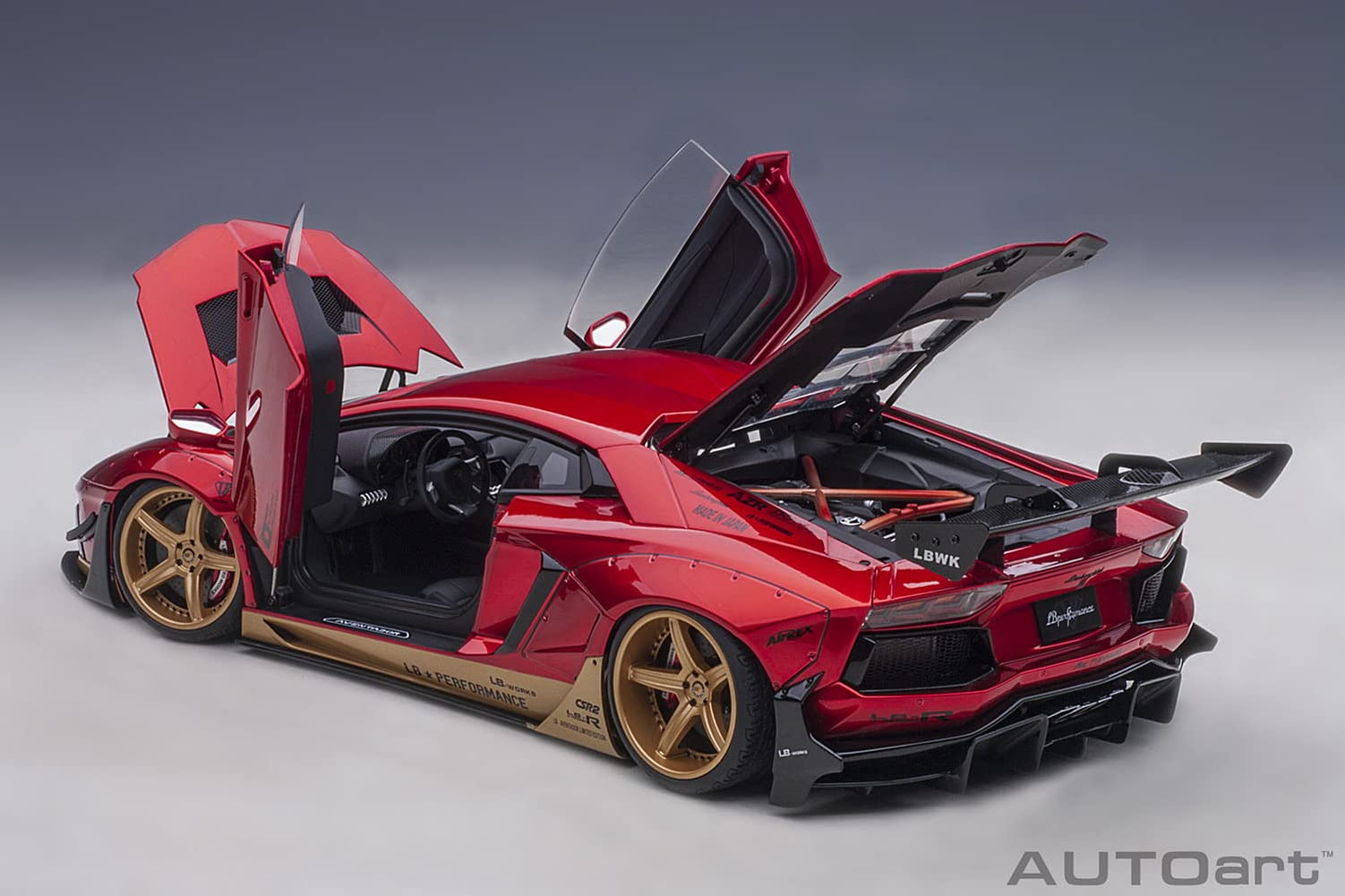 Autoart 1/18 Liberty Walk Lamborghini Aventador 79182 Hyper Red/Gold- Japan Figure Store - #1 Bring To You The Best Japanese Goods