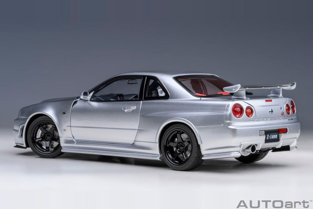 Autoart Nismo R34 GT-R Z-Tune 1/18 Scale Silver Finished Model Car- Japan Figure Store - #1 Bring To You The Best Japanese Goods
