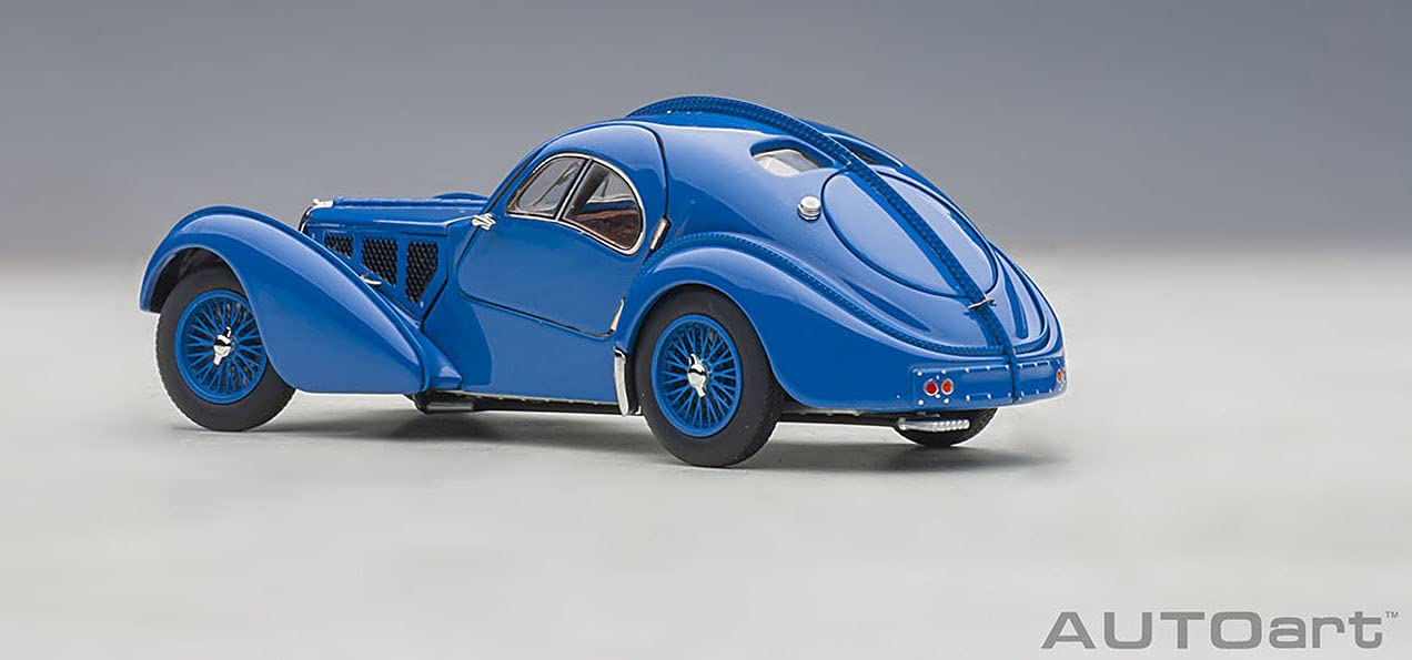 Autoart Bugatti Type 57Sc Atlantic 1938 Blue 1/43 Scale with Wire Spoke Wheel Finish- Japan Figure Store - #1 Bring To You The Best Japanese Goods