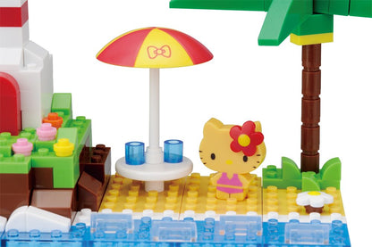 KAWADA Pk-006 Nanoblock Plus Sanrio Hello Kitty Beach With A Lighthouse- Japan Figure Store - #1 Bring To You The Best Japanese Goods