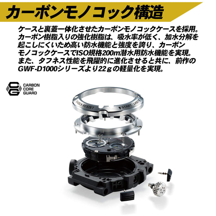 Casio G-Shock Men's Black Watch with Bluetooth Radio Solar Frogman Carbon Core Gwf-A1000C-1Ajf- Japan Figure Store - #1 Bring To You The Best Japanese Goods