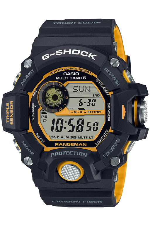G-Shock Rangeman Men's Solar Radio Watch GW-9400YJ-1JF Black x Yellow - Casio Genuine- Japan Figure Store - #1 Bring To You The Best Japanese Goods