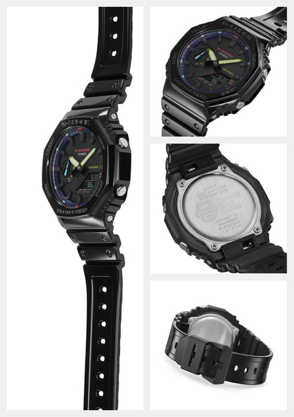 Casio G-Shock GA-2100RGB-1AJF Men's Black Watch Virtual Rainbow Gamer's Series - Genuine Domestic Product- Japan Figure Store - #1 Bring To You The Best Japanese Goods