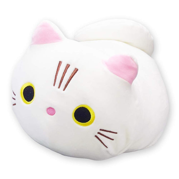 Cat Town Cute Dakimakura Fluffy Mochi Plush Cat Cushion White Japanese Stuffed Toys- Japan Figure Store - #1 Bring To You The Best Japanese Goods