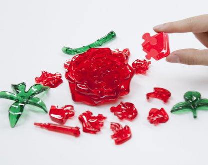 Beverly Crystal 3D Puzzle 50113 Red Rose 3D Flower Jigsaw Puzzle Block Toys- Japan Figure Store - #1 Bring To You The Best Japanese Goods