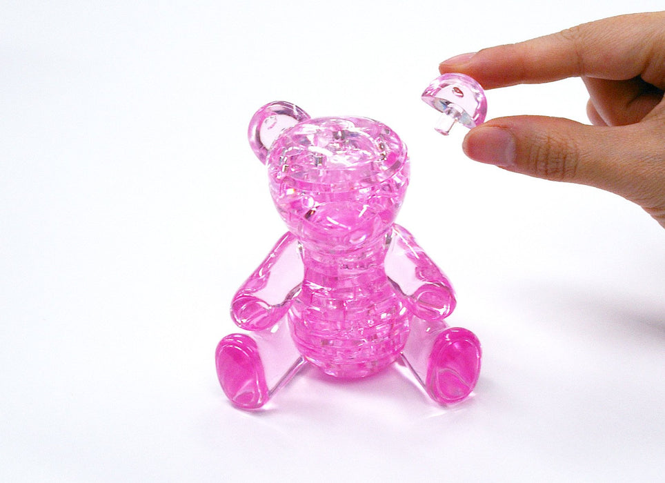 Beverly Teddy Bear (Pink) Standard Crystal Puzzles Teddy Bear 3D Puzzle Toys- Japan Figure Store - #1 Bring To You The Best Japanese Goods