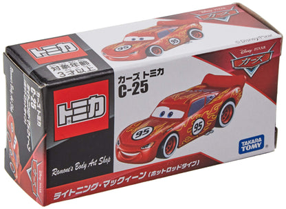 TAKARA TOMY Tomica Disney Pixar Cars C-25 Lightning Mcqueen Hot Rod Type 153726- Japan Figure Store - #1 Bring To You The Best Japanese Goods