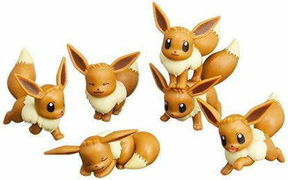 Ensky Pokemon Pocket Monster Nosechara Stacking Game Figure Eevee 6pcs Set- Japan Figure Store - #1 Bring To You The Best Japanese Goods