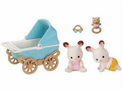 Epoch Twins And Furniture Set Of Sylvanian Families Chocolate Rabbit Df-14- Japan Figure Store - #1 Bring To You The Best Japanese Goods