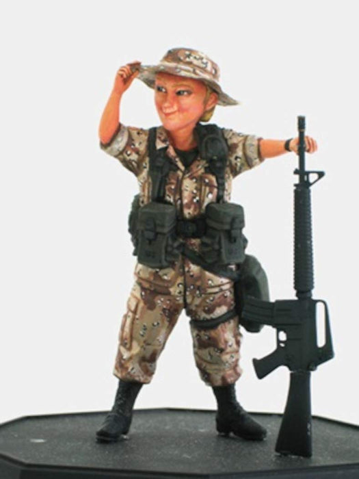 FINE MOLDS 1/12 Gulf War Us Infantry Woman Soldier Sandy Plastic Model- Japan Figure Store - #1 Bring To You The Best Japanese Goods