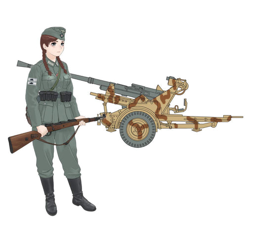 FINE MOLDS 80066 Hc6 Rekiso Otome: Hannah W/3.7Cm Anti-Aircraft Gun Type 37 1/35 Scale Kit- Japan Figure Store - #1 Bring To You The Best Japanese Goods