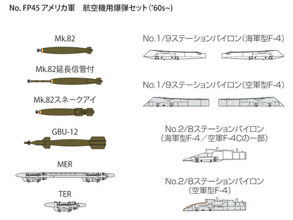 FINE MOLDS 1/72 Us Military Aircraft Bomb Set 60'S Plastic Model- Japan Figure Store - #1 Bring To You The Best Japanese Goods