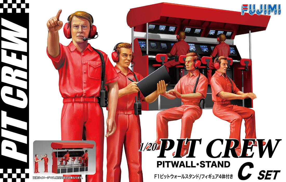 FUJIMI Garage & Tool Series 1/20 Pit Crew Set C Pitwall Stand Plastic Model- Japan Figure Store - #1 Bring To You The Best Japanese Goods