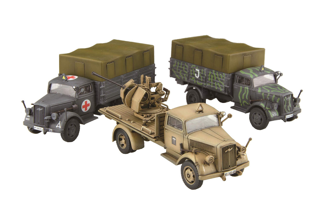 FUJIMI 72M21 German 3T Truck Ambulance, W/Anti Aircraft Gun 1/72 Scale Kit- Japan Figure Store - #1 Bring To You The Best Japanese Goods
