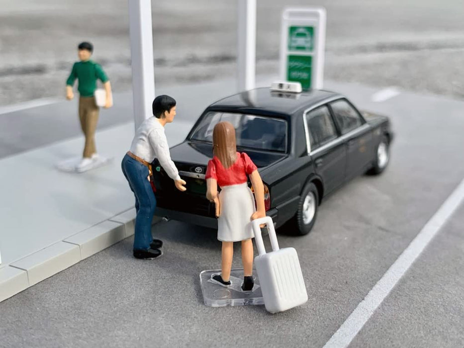 Tomytec Geocolle 64 Car Snap 04B Taxi + Toyota Crown Comfort Minicar Set Painted ABS/PVC- Japan Figure Store - #1 Bring To You The Best Japanese Goods