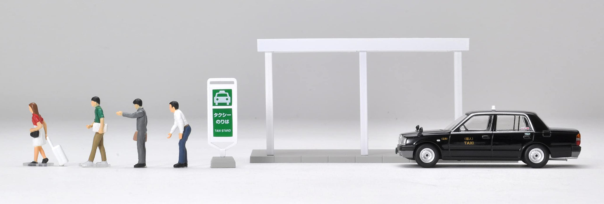 Tomytec Geocolle 64 Car Snap 04B Taxi + Toyota Crown Comfort Minicar Set Painted ABS/PVC- Japan Figure Store - #1 Bring To You The Best Japanese Goods