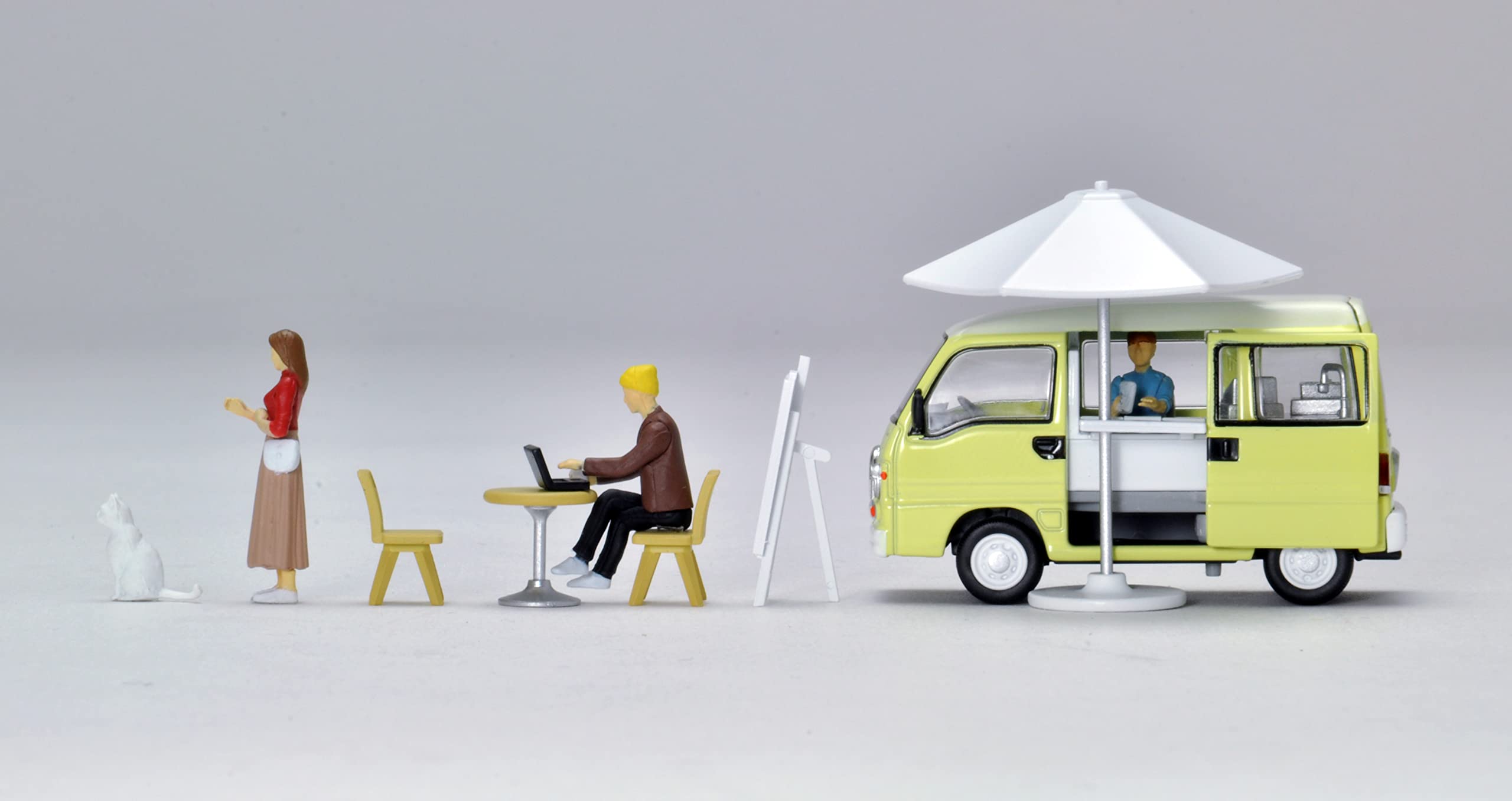 Tomytec Geocolle 64 Crepe Shop & Subaru Sambar Mini Car Set Painted ABS/PVC Partially Assembled- Japan Figure Store - #1 Bring To You The Best Japanese Goods