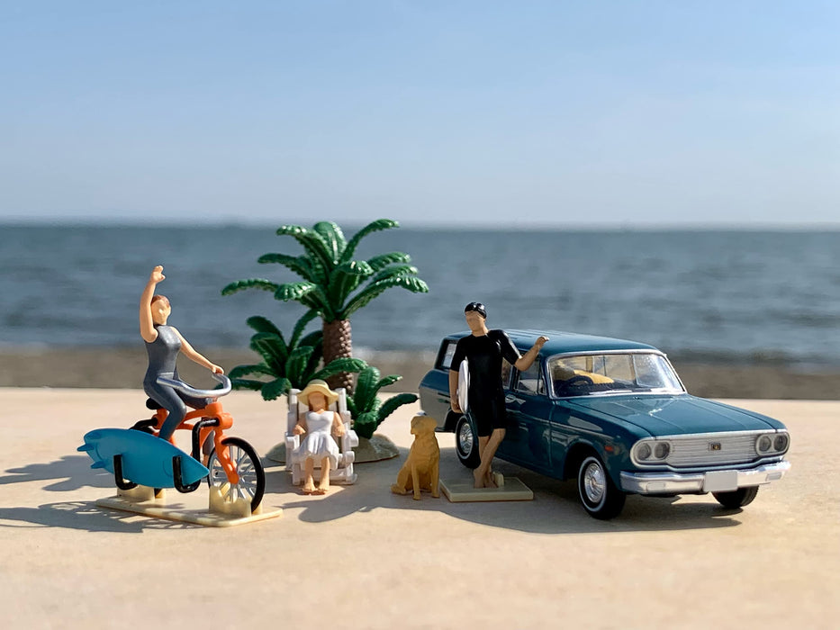 Tomytec Geocolle 64 Car Snap 19A Surfing Resin Dolls + Die-Cast Mini Car Set- Japan Figure Store - #1 Bring To You The Best Japanese Goods
