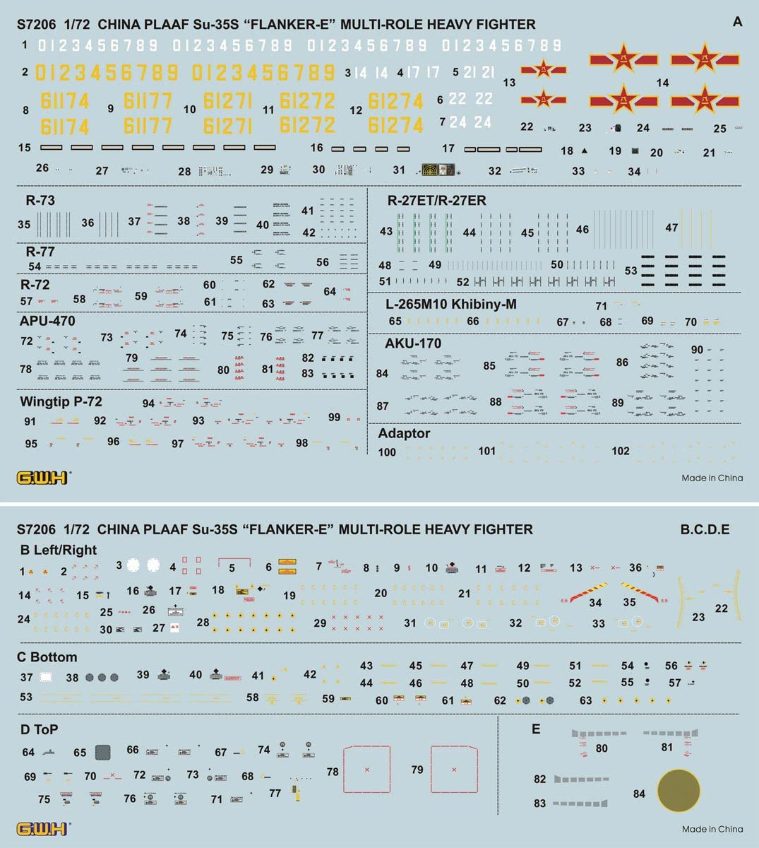 GREAT WALL HOBBY 1/72 Plaaf Su-35S Flanker E Multi-Role Heavyfighter Plastic Model- Japan Figure Store - #1 Bring To You The Best Japanese Goods