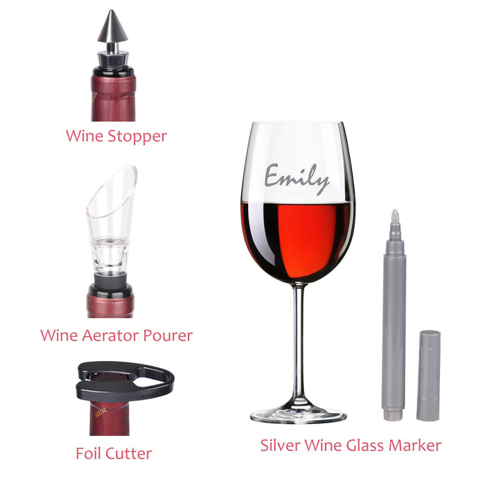 Kato Grey Bottleneck Wine Accessory Set - Aerator Pourer Stopper Foil Cutter- Japan Figure Store - #1 Bring To You The Best Japanese Goods