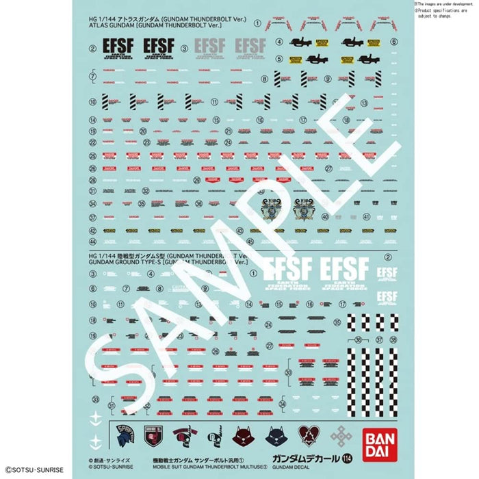 BANDAI Gundam Decal No.114 For 1/144 Gundam Thunderbolt Multiuse 1- Japan Figure Store - #1 Bring To You The Best Japanese Goods