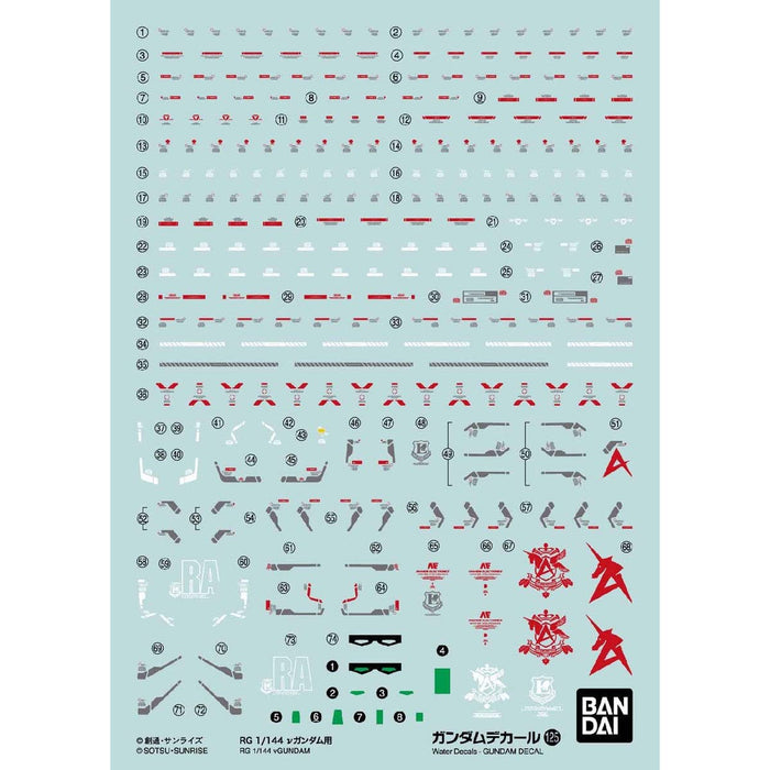 Bandai Spirits Gundam Decal No.125 Rg 1/144 �� Gundam Model Kit- Japan Figure Store - #1 Bring To You The Best Japanese Goods