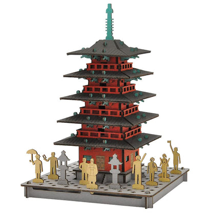 HACOMO Pusupusu Paper Craft Five-Story Pagoda Red- Japan Figure Store - #1 Bring To You The Best Japanese Goods