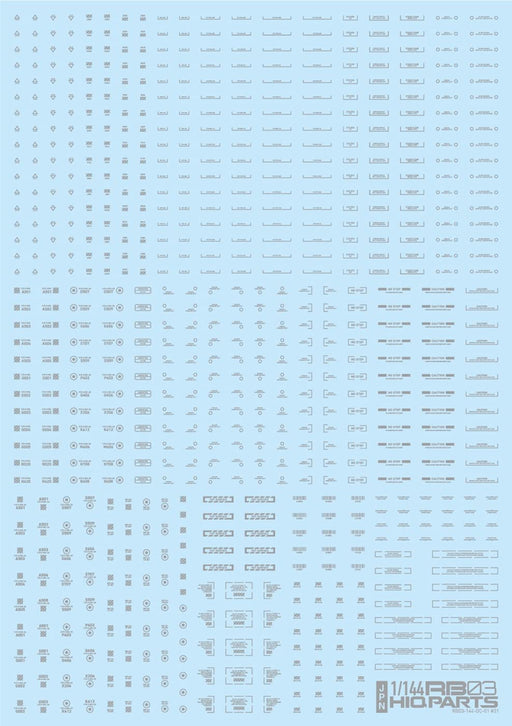 HIQPARTS 1/144 Rb03 Caution Mark Decal One Color Light Grey- Japan Figure Store - #1 Bring To You The Best Japanese Goods