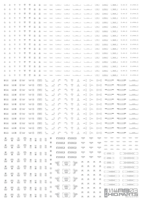 HIQPARTS 1/144 Rb03 Caution Mark Decal One Color Light Grey- Japan Figure Store - #1 Bring To You The Best Japanese Goods