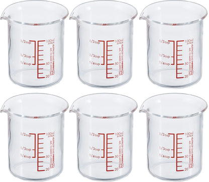 Hario Japan Heat-Resistant Glass Measuring Cup 100Ml MJC-10-R-BK 6pcs- Japan Figure Store - #1 Bring To You The Best Japanese Goods
