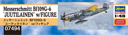 HASEGAWA 1/48 Messerschmitt Bf109G-6 'Juutilainen' W/Figure Plastic Model- Japan Figure Store - #1 Bring To You The Best Japanese Goods