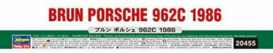 Hasegawa 1/24 Brun Porsche 962c 1986 Model Kit 20455- Japan Figure Store - #1 Bring To You The Best Japanese Goods