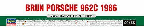 Hasegawa 1/24 Brun Porsche 962c 1986 Model Kit 20455- Japan Figure Store - #1 Bring To You The Best Japanese Goods