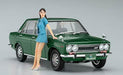 Hasegawa 1/24 Datsun Bluebird 1600sss W/60's Girls Figure Plastic Model- Japan Figure Store - #1 Bring To You The Best Japanese Goods