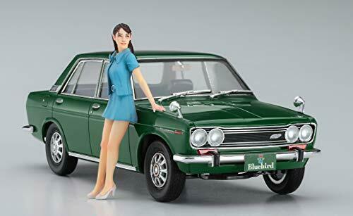 Hasegawa 1/24 Datsun Bluebird 1600sss W/60's Girls Figure Plastic Model- Japan Figure Store - #1 Bring To You The Best Japanese Goods