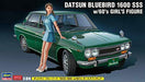 Hasegawa 1/24 Datsun Bluebird 1600sss W/60's Girls Figure Plastic Model- Japan Figure Store - #1 Bring To You The Best Japanese Goods