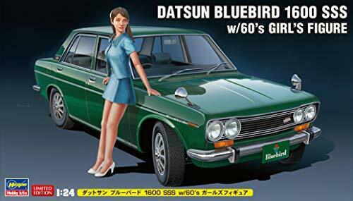Hasegawa 1/24 Datsun Bluebird 1600sss W/60's Girls Figure Plastic Model- Japan Figure Store - #1 Bring To You The Best Japanese Goods