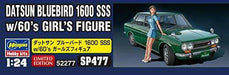 Hasegawa 1/24 Datsun Bluebird 1600sss W/60's Girls Figure Plastic Model- Japan Figure Store - #1 Bring To You The Best Japanese Goods