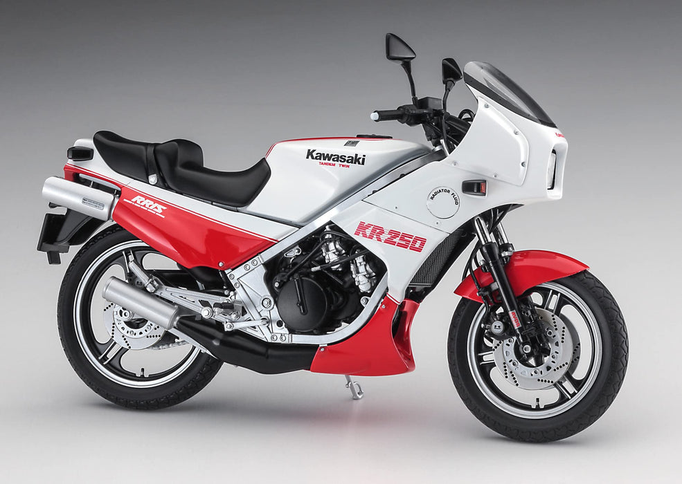 HASEGAWA 1/12 Kawasaki Kr250 Kr250A White/Red Color Plastic Model- Japan Figure Store - #1 Bring To You The Best Japanese Goods