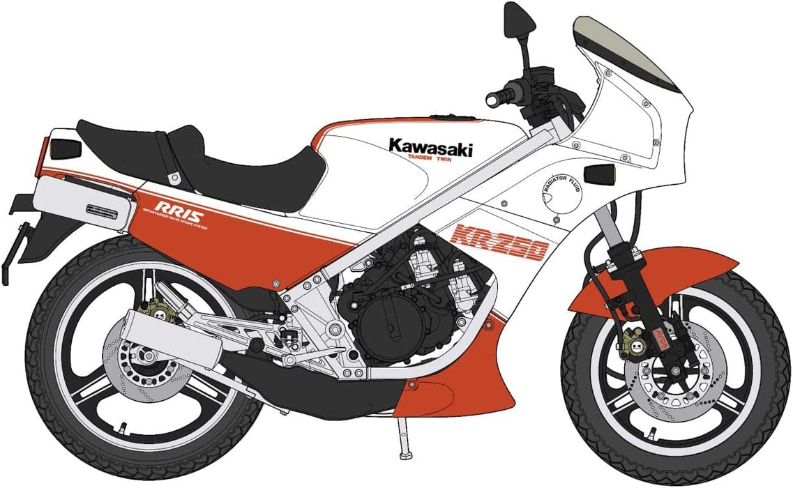 HASEGAWA 1/12 Kawasaki Kr250 Kr250A White/Red Color Plastic Model- Japan Figure Store - #1 Bring To You The Best Japanese Goods